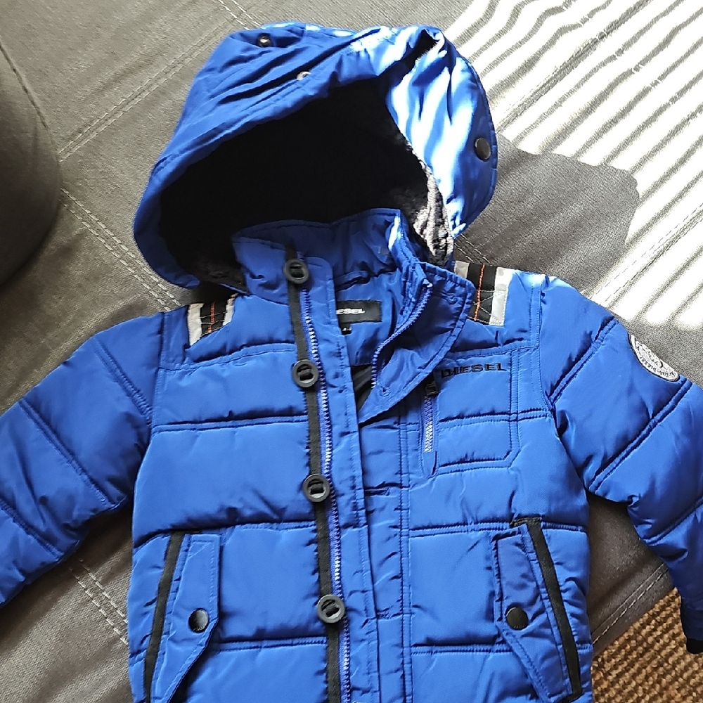 Diesel Royal Blue Hooded Puffer Jacket